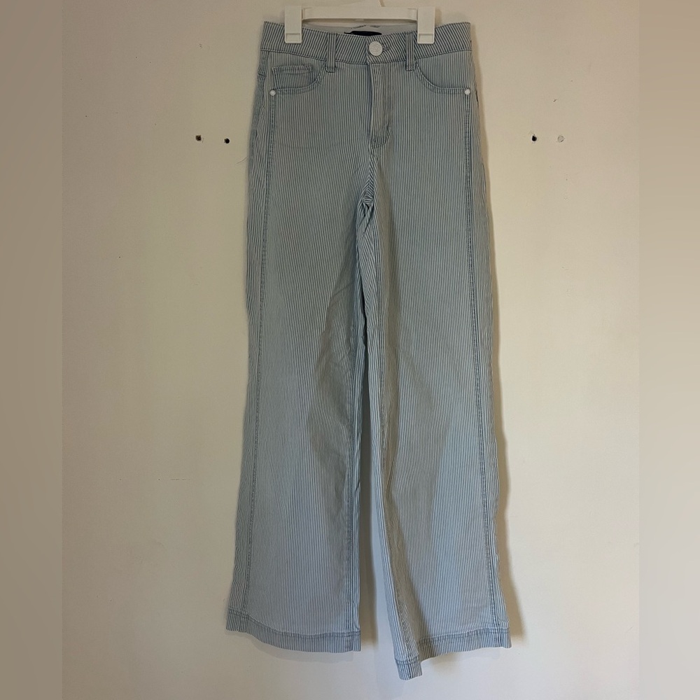 Democracy Light Blue Pin Stripe Flare Jeans